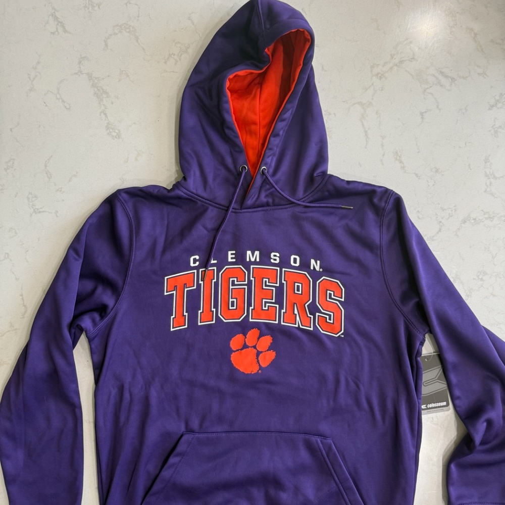 Clemson Tigers Colosseum Resistance Pullover Hoodie - Purple Size L NWT